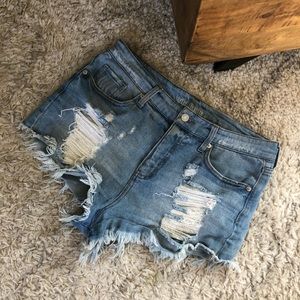 Wild Fable Jean Shorts with destruction detailing